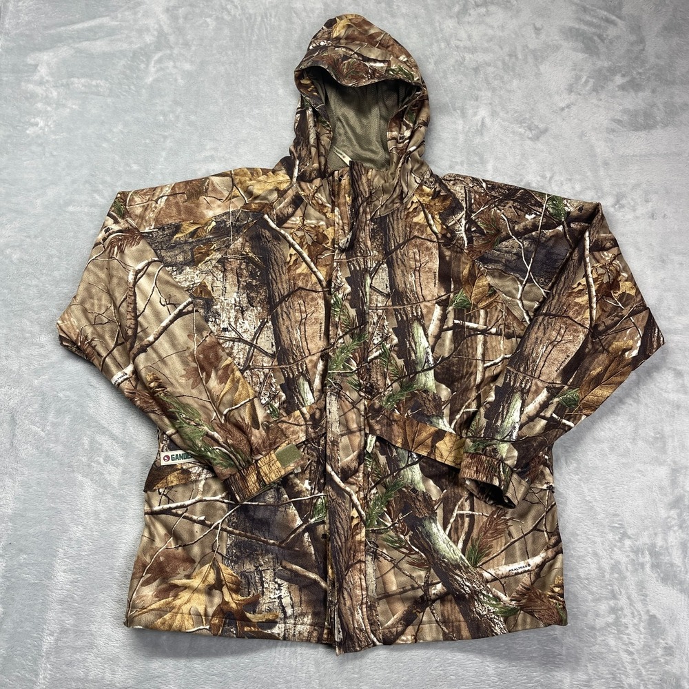 Gander Mountain Jacket Mens M Multi Realtree AP Camo Hunting Waterproof Hooded